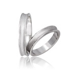 Two-tone S700 wedding white gold ring 4mm